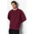 TRENDYOL MAN Heren Bordeaux Effen Lang Oversized Sweatshirts