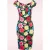Ivy pencil jurk met bloemen in zwart en multi