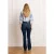LOLALIZA high waist bootcut jeans dark blue denim