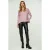 Roze gebreide top met zakdoekzoom