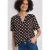 Street One Dames Blouse met korte mouwen en omslag in Bruin