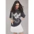 TRENDYOLMİLLA Dames Grijs Grafisch Kort Oversized T-shirts