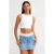 Midwaist Verslete Denim Minirok