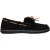 Skechers Moccasin-pantoffels voor dames met strik en rand van imitatiebont (Zwart)