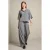 LOLALIZA wide leg gestreepte broek – grijs