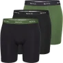 Phil & Co Boxershorts heren met lange pijpen boxer briefs 3-pack zwart / groen