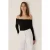 Off Shoulder Madonna Kraag Gebreide Top