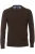 Redmond Casual Regular Fit Trui ronde hals bruin, Effen