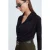 Slim-fit wol coltrui blouse