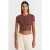 Slim Fit Crop Blouse Met Knopen