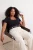Trendyol Curve Dames Zwart Effen Kort Getailleerd Grote maten Blouses