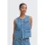 ICHI gilet medium blue denim