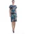 Rechte jurk met print in abstracte stof