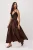 TRENDYOLMİLLA Dames Bruin Geruit Maxi Mouwloos Asymmetrisch Jurken