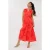 EsQualo Dress Slv/lss 3d Circled Embroidery Red Orange