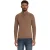 No Excess Pullover half button melange light brown