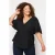 Trendyol Curve Dames Zwart Effen Kort Regular fit Grote maten Blouses