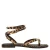 Sacha leren sandalen met panterprint en studs beige/zwart