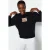 TRENDYOLMİLLA Dames Zwart Slogan Lang Relaxed fit Sweatshirts