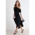 TRENDYOLMİLLA Dames Zwart Effen Midi Mouwloos Avond / Dagelijks Asymmetrisch Jurken