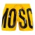 Moschino zwarte print logo felgele korte zwemshort