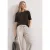 Street One Dames Shirt met ronde hals en knoopdetails in Bruin