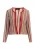 faina Gebreid vest  beige gemêleerd / goud / karmijnrood