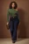 Trendyol Curve Dames Kaki Gestreept Lang Getailleerd Grote maten Blouses