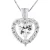Solitaire hanger hart zirkoniumoxide Joaillerie zilver 925 wordt geleverd met een ketting aangeboden