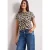 Street One Dames Shirt met hangende schouders en leopatroon in Beige