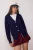TRENDYOLMİLLA Dames Donkerblauw Effen Lang Regular fit Vesten