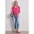 Street One Dames Blouse met overhangende schouders en bowlingkraag in Pink