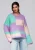 Ombre Trui  beige / jade groen / lila