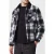 French Connection Borg Collar Checked Jacket Black White