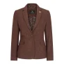 Dames roestbruine visgraat wollen tweed ruitblazer