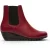 Fly London Dames Bordeauxrode Leren Chelsea-laarzen met wighak – ORFU496