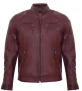 Leren biker racejack met rits
