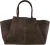ZUSSS Tas suede Shopper Bruin dames