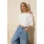 TRENDYOLMİLLA Dames Ecru Effen Driekwart mouw Relaxed fit Blouses