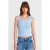 Geribbelde Mouwloze Slim-fit Blouse