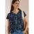 Cecil Dames Blouse met korte mouwen en een mix van texturen in Blauw
