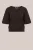 WE Fashion – Dames gebreide trui met ballonmouwen – Regular fit – Donkerbruin – Biologisch katoen –