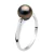 Tahitian Pearl Ring Ronde 8-9 mm en 0020 Cts Diamond White Gold 18 Karaat