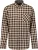 NO EXCESS Overhemd Ruit Yarn Dyed Herringbone Beige heren
