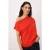TRENDYOLMİLLA Dames Rood Effen Kort Regular fit T-shirts