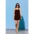 TRENDYOLMİLLA Dames Bruin Effen Kort / Mini Mouwloos Skater Jurken