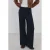 Mango straight high waist casual broek marineblauw