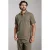 Aeden oversized polo met linnen met textuur groen