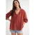 Lange Mouwen Losse Blouse met Strikhals