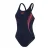 Speedo Dameszwempak met abstracte print en muscleback-ontwerp (Marine / Roze)